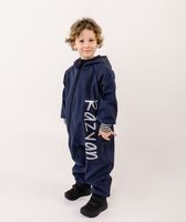 Waterproof Softshell Overall Comfy Night Blue Striped Cuffs Jumpsuit - thumbnail