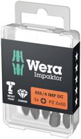 Wera 855/4 IMP DC PZ DIY Impaktor Bits, PZ 2 x 50 mm, 5-delig - 05057661001