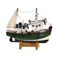 Items Vissersboot schaalmodel - Hout - 16 x 5 x 15 cm - Maritieme boten decoraties voor binnen - Beeldjes - thumbnail