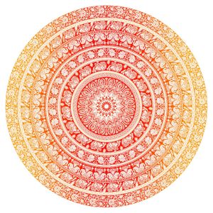 Mandala Wandkleed Rond Olifant Geel (180 cm)