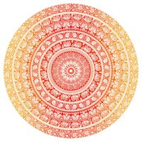 Mandala Wandkleed Rond Olifant Geel (180 cm)