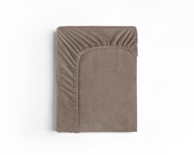 Sleeptime Velvet Hoeslaken Taupe 180 x 200