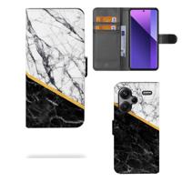 Xiaomi Redmi Note 13 Pro Plus | Bookcase | Marmer Wit Zwart - Origineel Cadeau Man