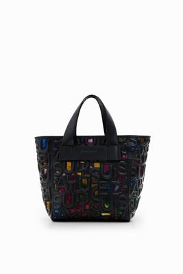 Middelgrote handtas met letters - BLACK - U