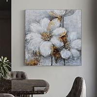 handgemaakte olieverf canvas kunst aan de muur decoratie moderne zwart-wit abstracte getextureerde bloemen voor huisdecoratie gerold frameloos ongerekt schilderij Lightinthebox