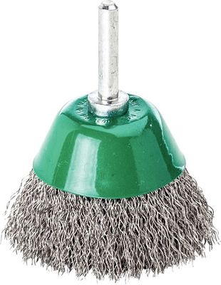 Lessmann Potborstel | d. 50 mm schacht 6 mm draaddikte 0,3 mm | RVS | 10500 min-¹ | 1 stuk - 435362 435362