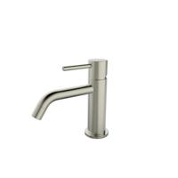 Wiesbaden Wastafelmengkraan Opbouw Style Uitloop 6.5 cm 1-hendel Geborsteld Staal