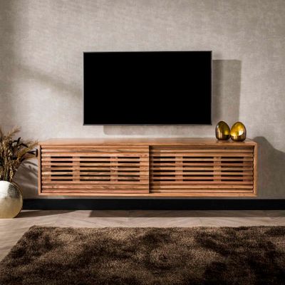 LifestyleFurn Hangend TV-meubel 'Sharolyn' Massief Acaciahout, 150cm