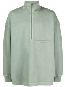 Alexander Wang sweat en coton à col zippé - Vert