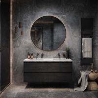 Badkamermeubelset Forzalaqua Nova Carrara Reno 2.0 Black Oiled 120 cm Zonder Kraangaten