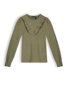 NoBell Meisjes shirt jersey - Kobo - Olijf groen