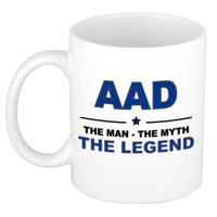 Aad cadeau mok - man myth legend - naam koffiemok / beker - wit en blauw - 300 ml