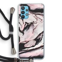 Roze stroom: Samsung Galaxy A32 4G Transparant Hoesje met koord