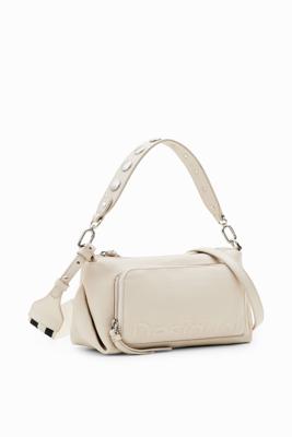 Middelgrote schoudertas met Half logo - WHITE - U