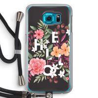 Hello in flowers: Samsung Galaxy S6 Transparant Hoesje met koord