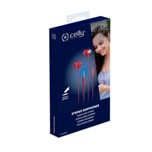 Celly oordopjes UP500 In Ear 3,5 mm audiojack 120 cm rood