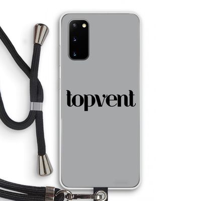 Topvent Grijs Zwart: Samsung Galaxy S20 Transparant Hoesje met koord