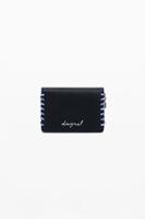 Middelgrote afneembare portemonnee met stiksels - BLACK - U