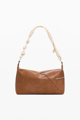 Middelgrote tas met borduursels - BROWN - U Middelgrote tas met borduursels - BROWN - U