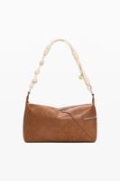 Middelgrote tas met borduursels - BROWN - U