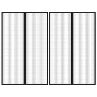 VidaXL Insectendeurgordijnen 2 st magnetisch 220x130 cm zwart