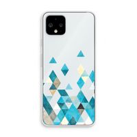 Gekleurde driehoekjes blauw: Pixel 4 Transparant Hoesje