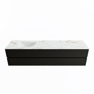MONDIAZ VICA-DLUX 200cm badmeubel onderkast Urban 4 lades. Inbouw wastafel CLOUD links zonder kraangat, kleur Frappe.