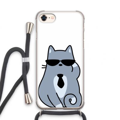 Cool cat: iPhone 7 Transparant Hoesje met koord