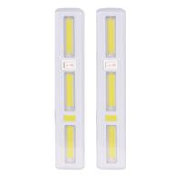 Kastlampen - 2x - met schakelaar - LED lampen - wit - 24 x 4.2 cm - met magneten te bevestigen