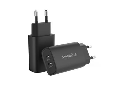Mobilize Mobilize Wall Charger 2x USB-C GaN 45W with PD/PPS Black