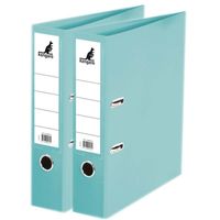 2x Ringmappen/ordners turquoise A4 75 mm   -