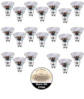 Pak van 20 stuks LED spot 5W, GU10, Dimbaar, Warm Wit