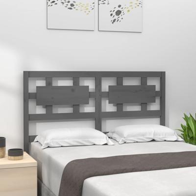 Hoofdbord 125,5x4x100 cm massief grenenhout grijs