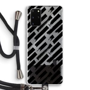 Zwarte vegen: Samsung Galaxy S20 Plus Transparant Hoesje met koord