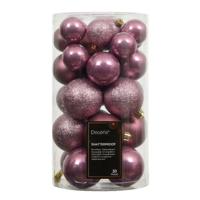 Kerstballen kunststof d6 cm pink 30 st Decoris - Decoris Kerstballen kunststof d6 cm pink 30 st Decoris - Decoris