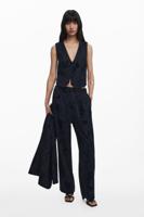 Broek met bloemenflockprint - BLACK - L