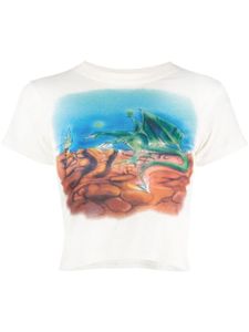 ERL t-shirt crop à imprimé graphique - Blanc