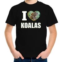 I love koalas t-shirt met dieren foto van een koala zwart voor kinderen