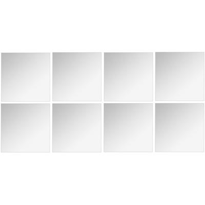 Plak spiegel tegels - 8x stuks - glas - zelfklevend - 40 x 40 cm - vierkant