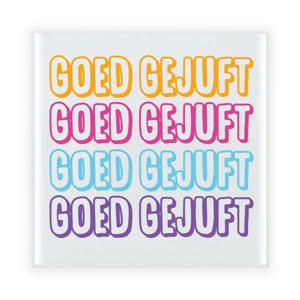 Cadeau tegel voor juf - goed gejuft - keramiek - multi kleuren - 15 cm