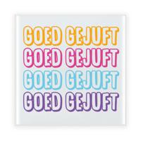 Cadeau tegel voor juf - goed gejuft - keramiek - multi kleuren - 15 cm