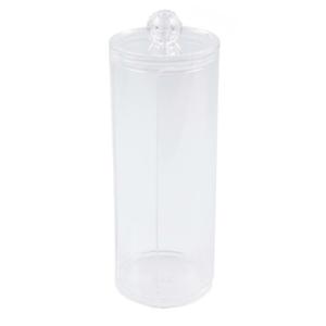 Wattenschijfjes/make-up organizer - 1 compartiment - transparant - rond - kunststof - D6 x 18 cm