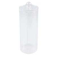 Wattenschijfjes/make-up organizer - 1 compartiment - transparant - rond - kunststof - D6 x 18 cm