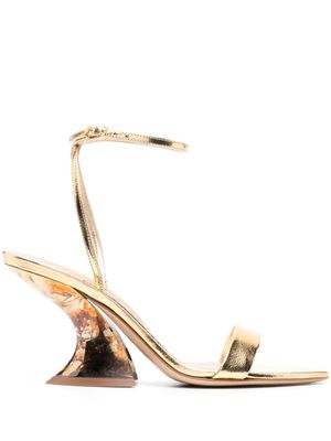 Casadei sandales Elodie 75 mm à fini métallisé - Or
