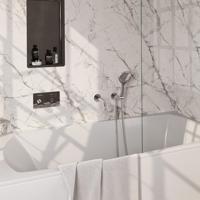 BRAUER Stripe Thermostatische Badkraan - drukknoppen - SET 04 - inbouw - uitloop - 3-standen handdouche - doucheslang - wandaansluitbocht - chroom 5-CE-364