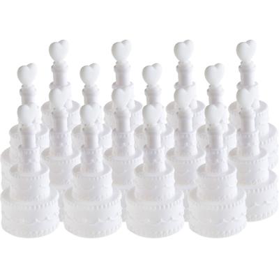 Bruiloft bellenblaas - taart met hartje - 20x stuks - 7,5 cm - Bellenblazen - Trouwerij/huwelijk