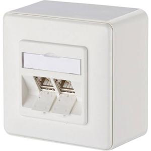 Metz Connect 130B12D20002-E Netwerkdoos Opbouw (op muur) CAT 6A 2 poorten Zuiver wit