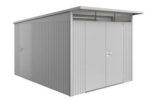 Metalen berging AvantGarde ECO A8 260x340x222 cm met dubbele deur- Lessenaarsdak- Metaal- Biohort