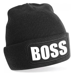 Muts boss zwart voor volwassenen - Winter accessoires/ cadeau wintermuts