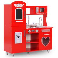 VidaXL Kinderspeelkeuken 84x31x89 cm MDF rood - thumbnail